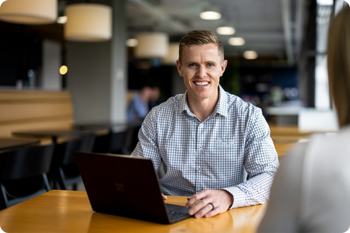 dwayne in front of computer